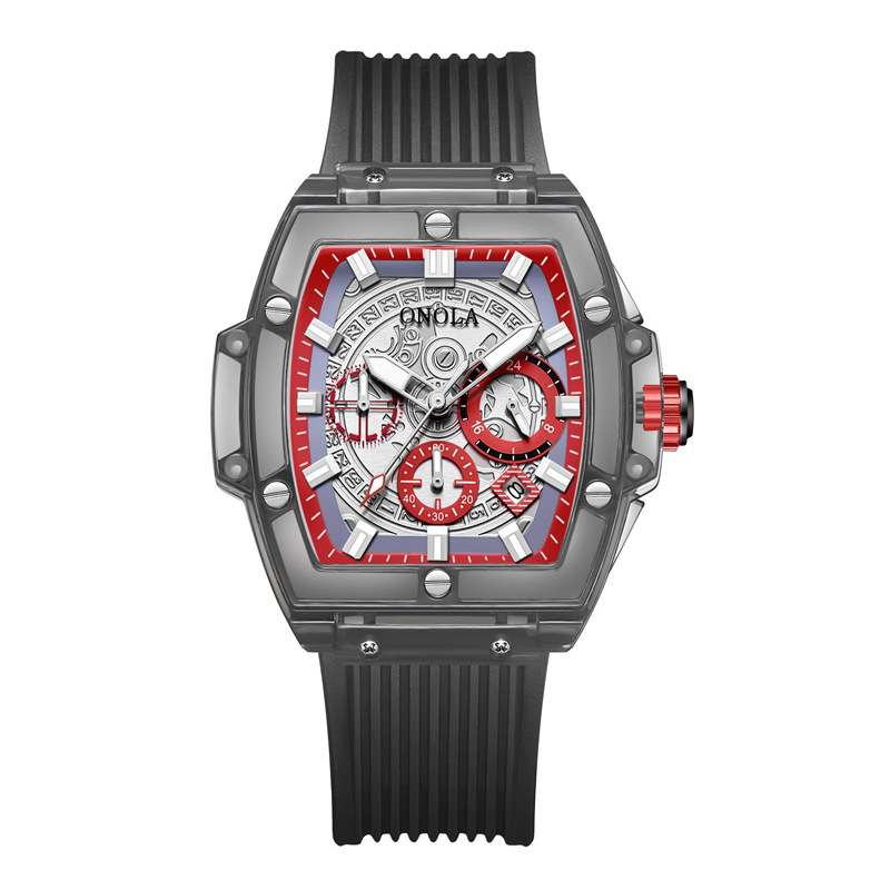40mm Silicone Strap Sport Quartz Watch