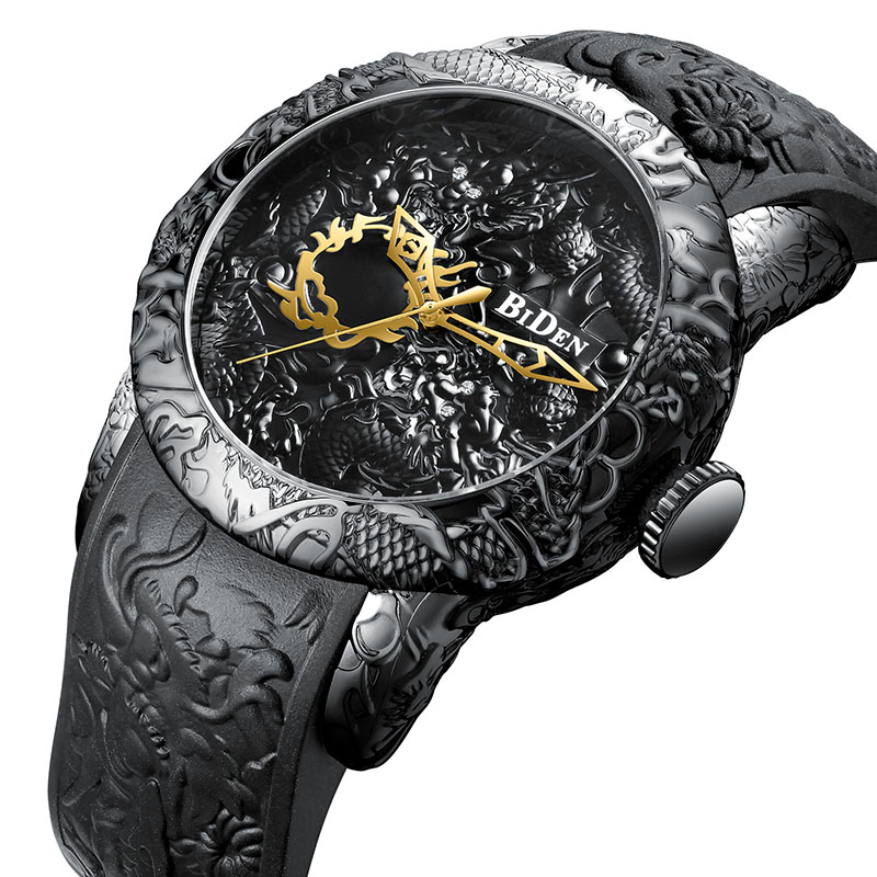  50mm Embossed Dragon Quartz Watch