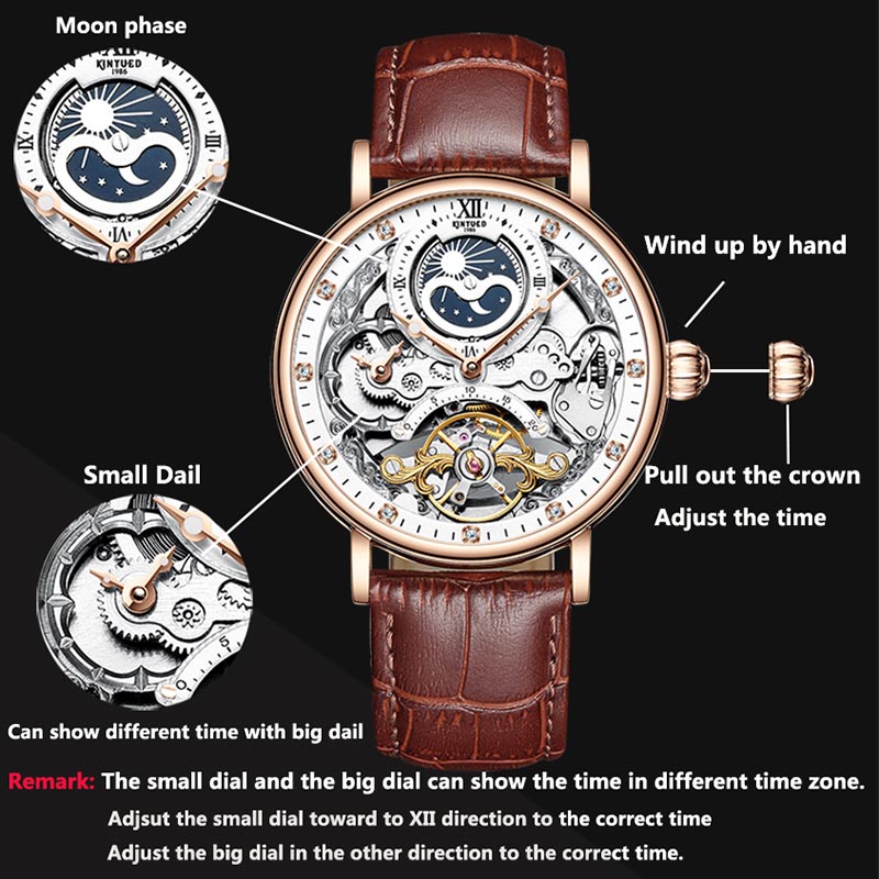 Skeleton Mechanical Automatic Watch With Leather Strap MECHANICAL Skeleton Mechanical Automatic Watch With Leather Strap MECHANICAL