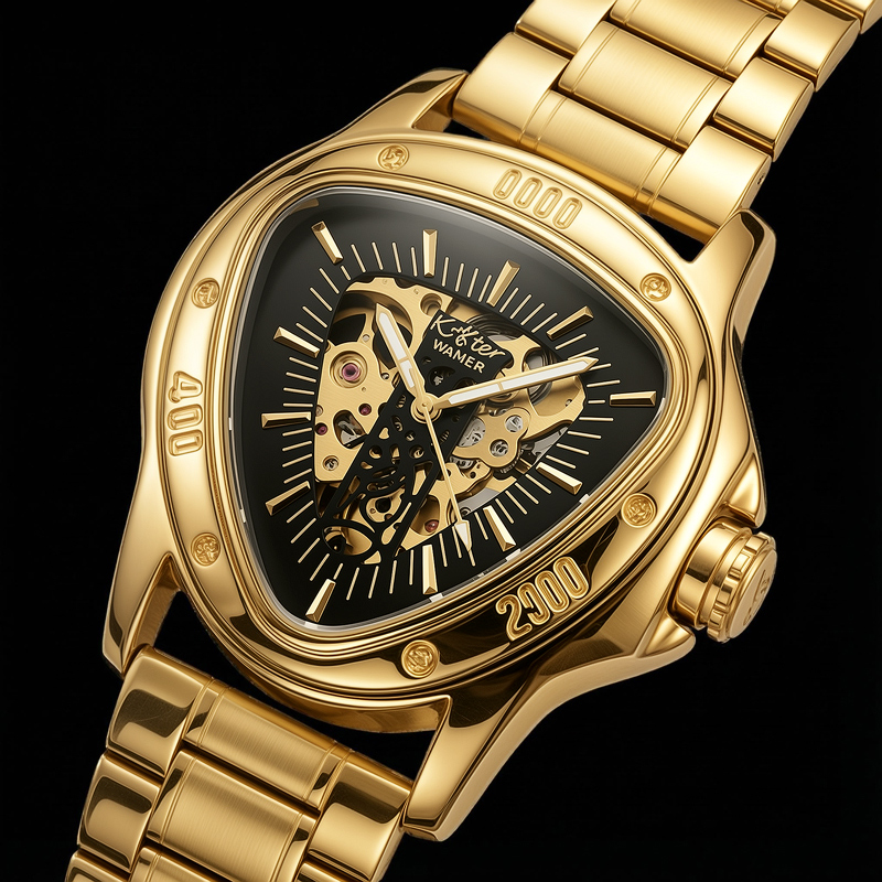 Triangle Skeleton Mechanical Automatic Sport Watch