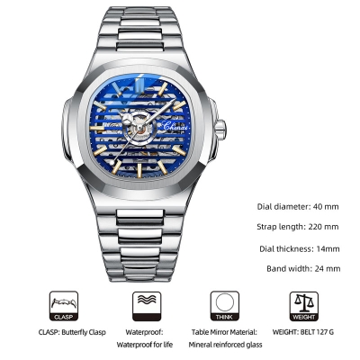 Automatic Winding Skeleton Mechanical Luminous Watch