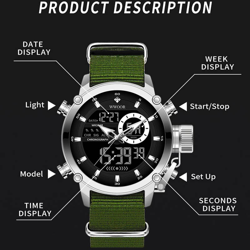 47mm Sport Multifunctional Men's Quartz Watch