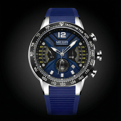 48mm Waterproof Quartz Luminous Silicone Strap Watch