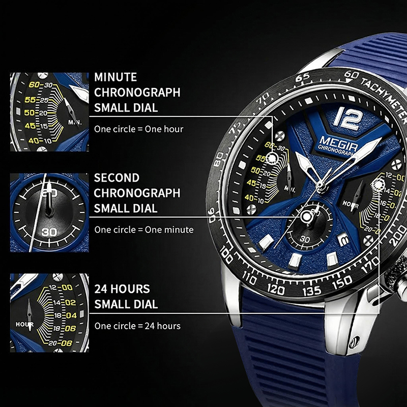 48mm Waterproof Quartz Luminous Silicone Strap Watch 48mm Waterproof Quartz Luminous Silicone Strap Watch