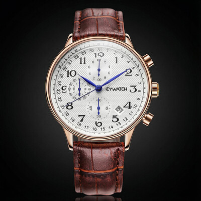 Multifunctional Business Casual Leather Quartz Watch