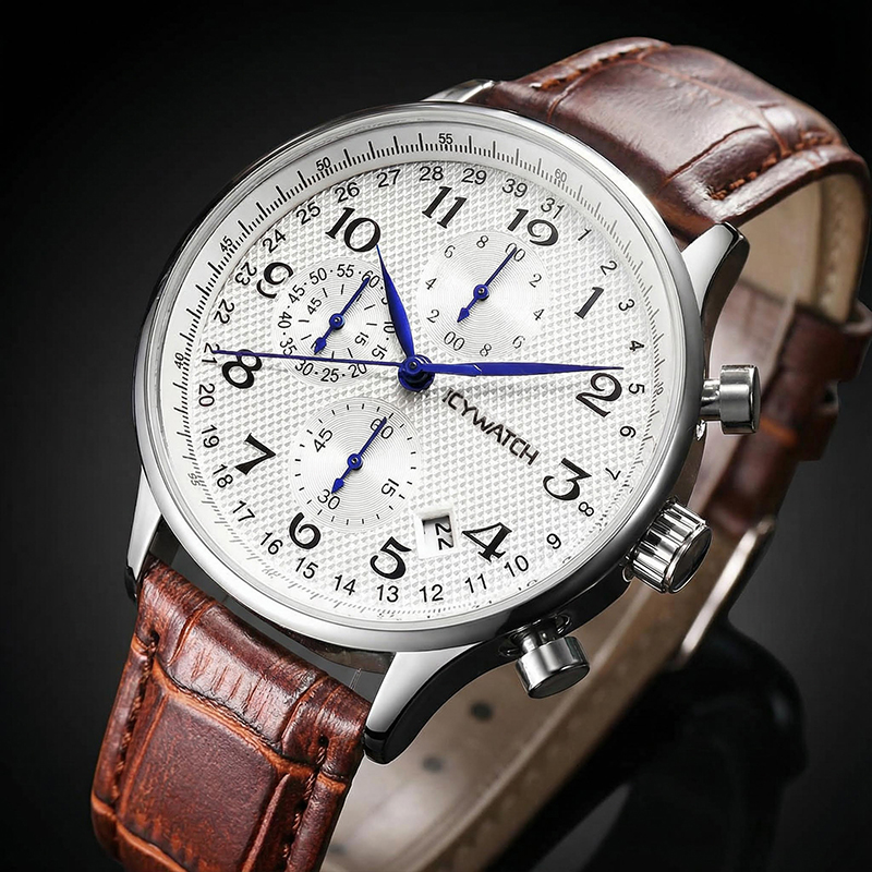 Multifunctional Business Casual Leather Quartz Watch Multifunctional Business Casual Leather Quartz Watch