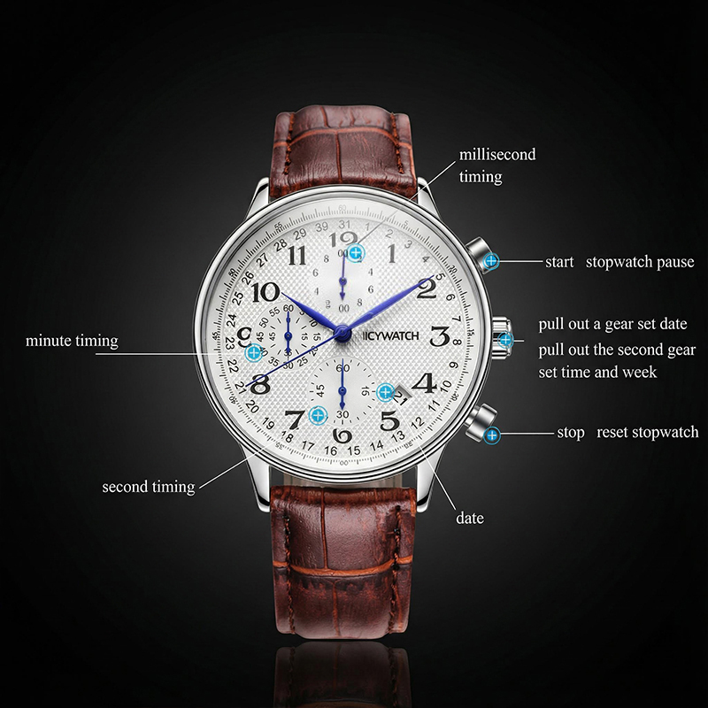Multifunctional Business Casual Leather Quartz Watch Multifunctional Business Casual Leather Quartz Watch