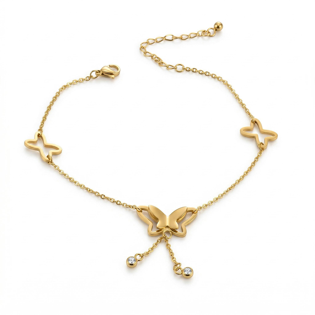 316L Stainless Steel Butterfly Anklet
