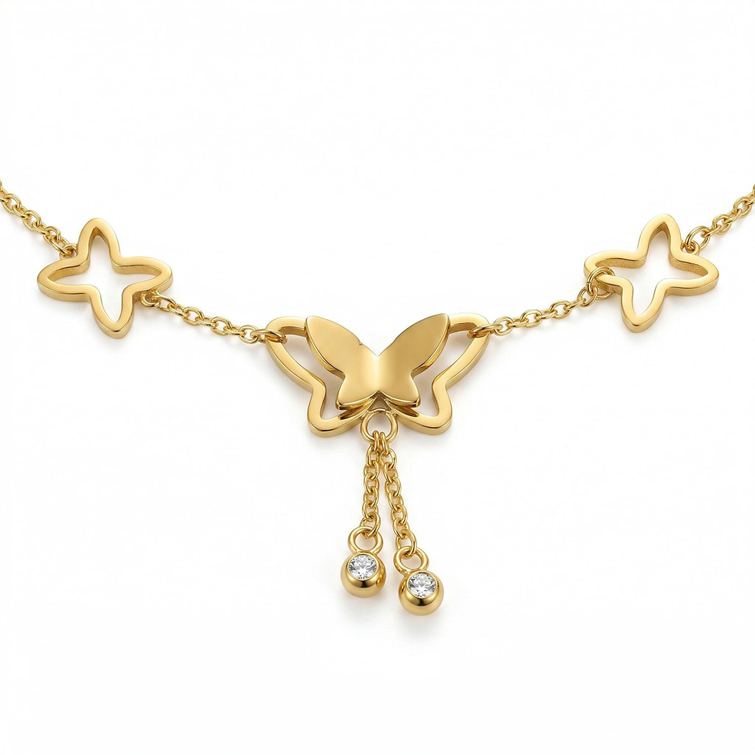 316L Stainless Steel Butterfly Anklet