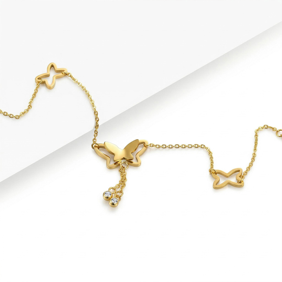 316L Stainless Steel Butterfly Anklet