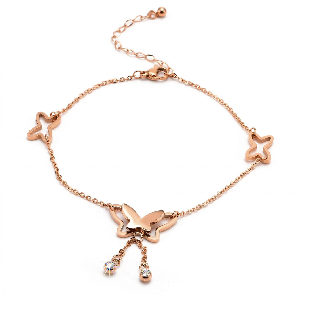 316L Stainless Steel Butterfly Anklet