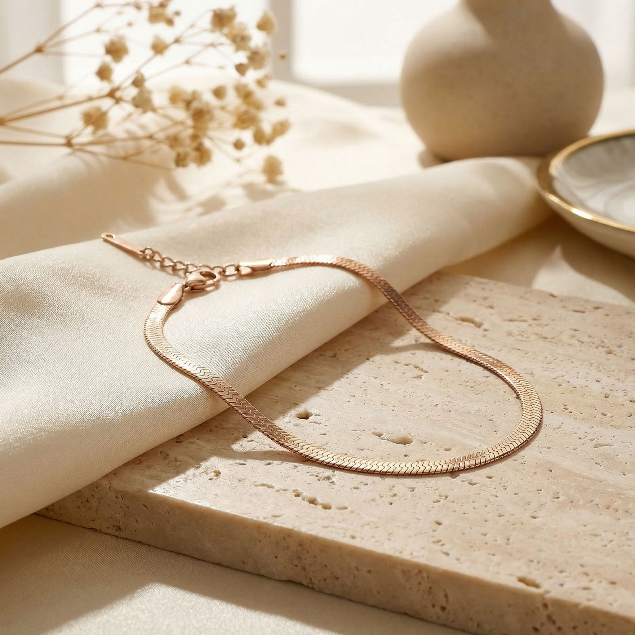  4MM Herringbone Chain Anklet