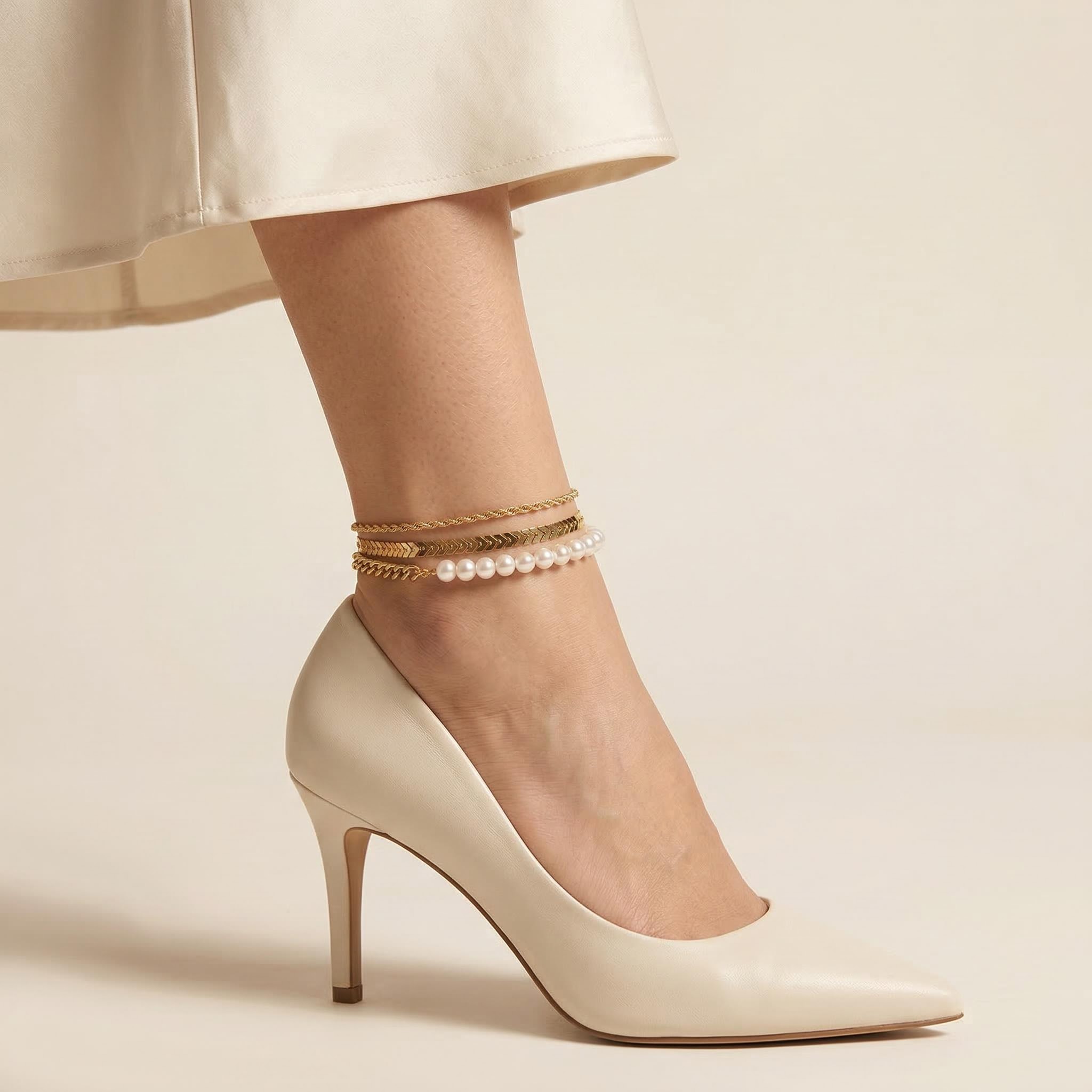 3Pcs Multilayer Women Anklet