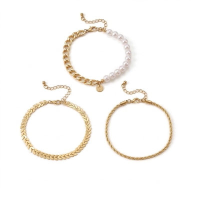 3Pcs Multilayer Women Anklet