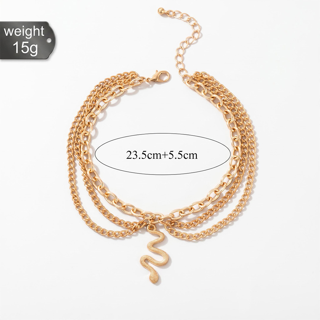  Snake Charm Layered Anklet