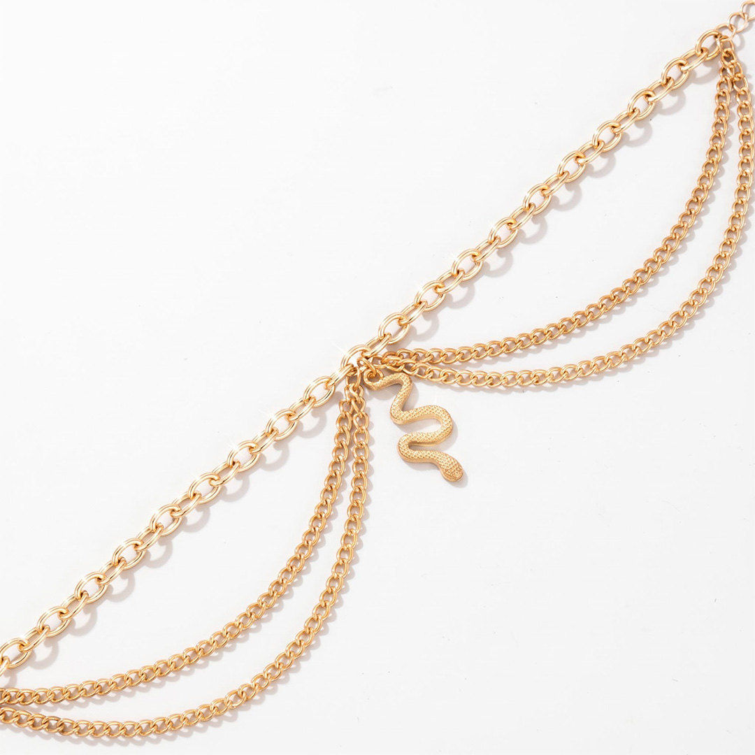  Snake Charm Layered Anklet