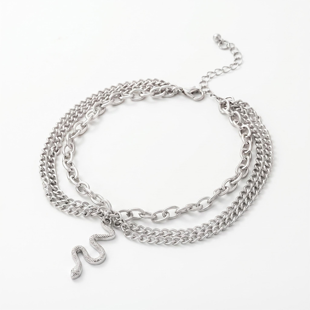  Snake Charm Layered Anklet