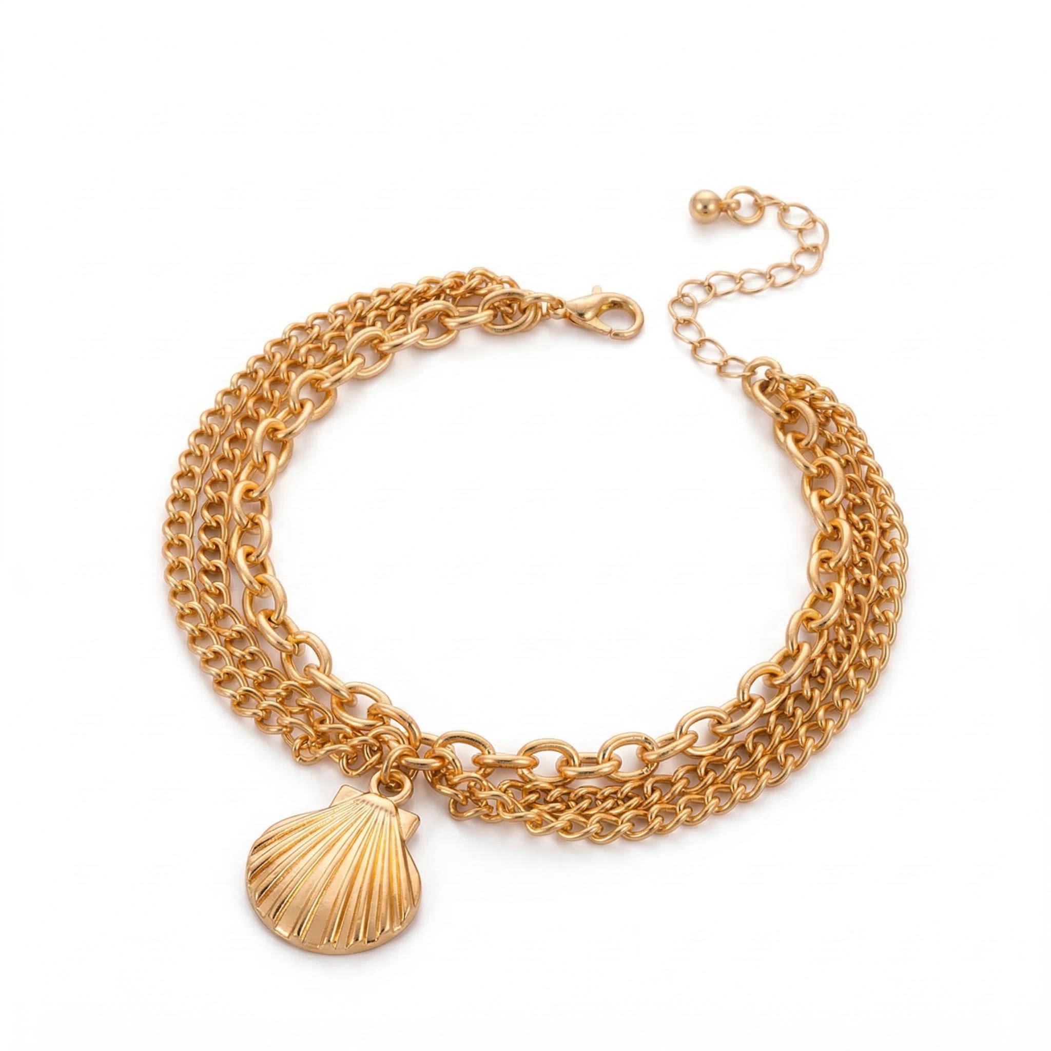 Shell Charm Layered Anklet Shell Charm Layered Anklet