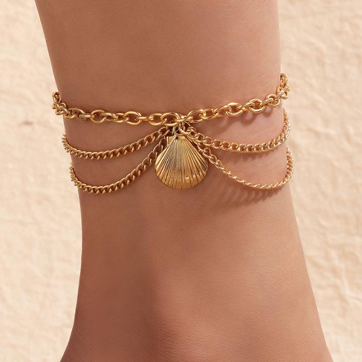 Shell Charm Layered Anklet Shell Charm Layered Anklet