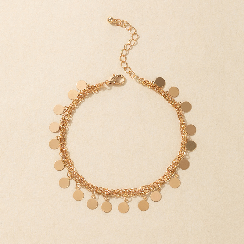  Round Charm Layered Anklet
