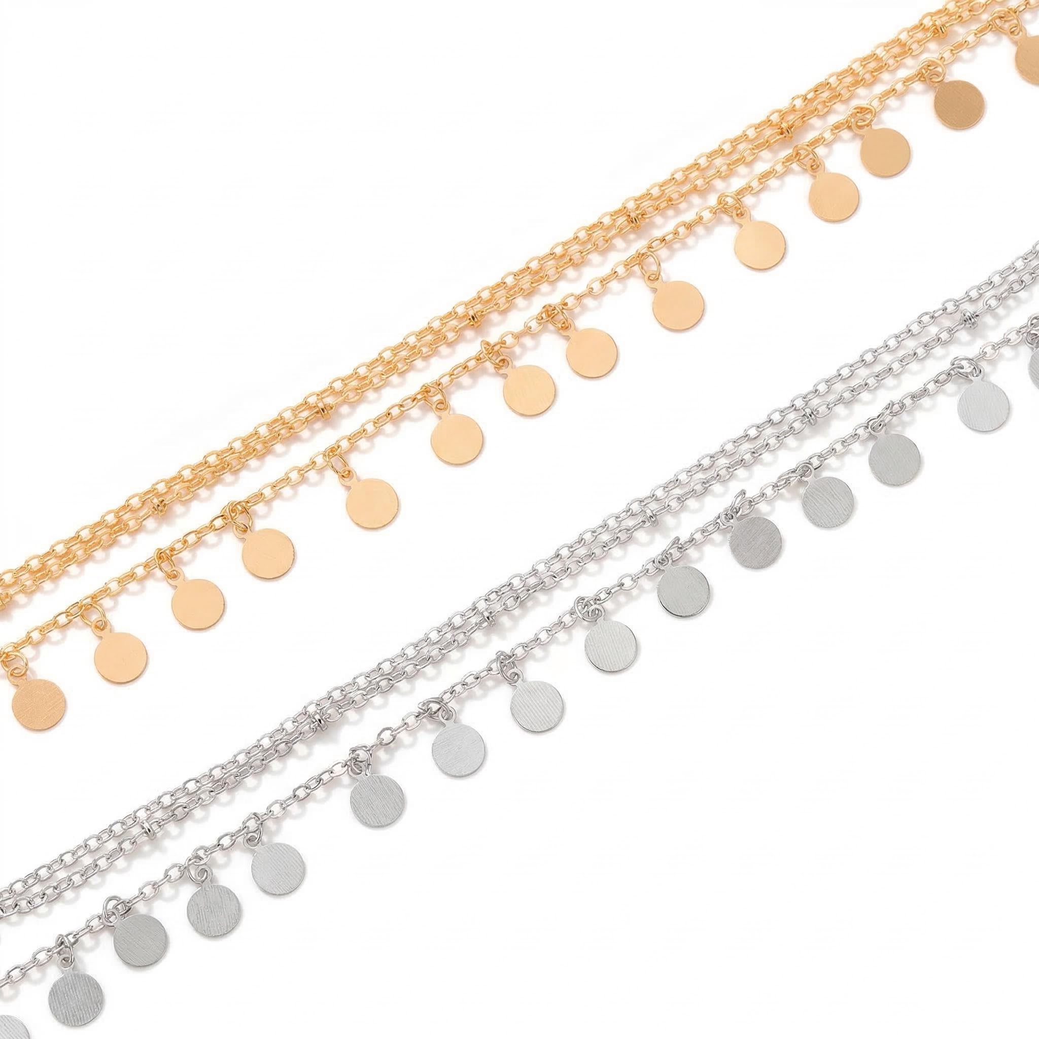  Round Charm Layered Anklet