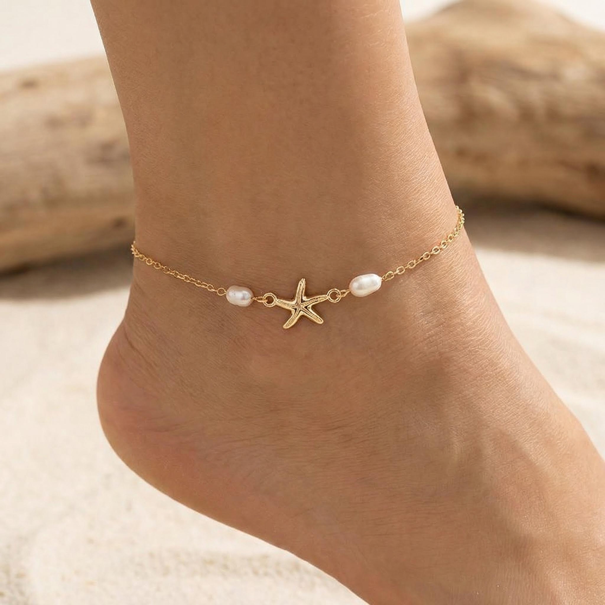 Starfish Pearl Anklet