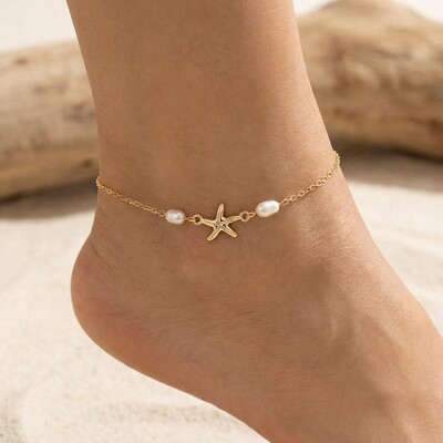 Starfish Pearl Anklet