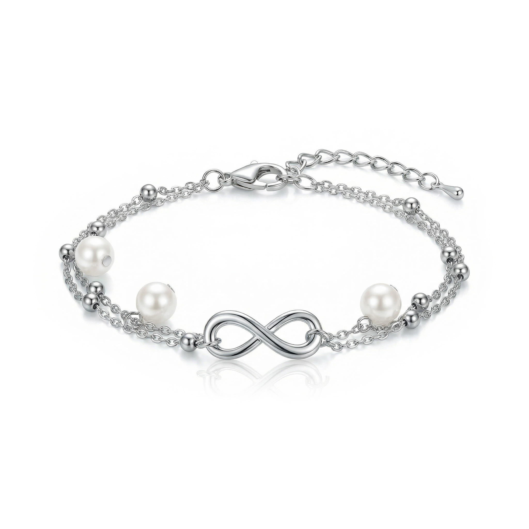 Double-layer Pearl Infinity Anklet