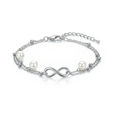 Double-layer Pearl Infinity Anklet