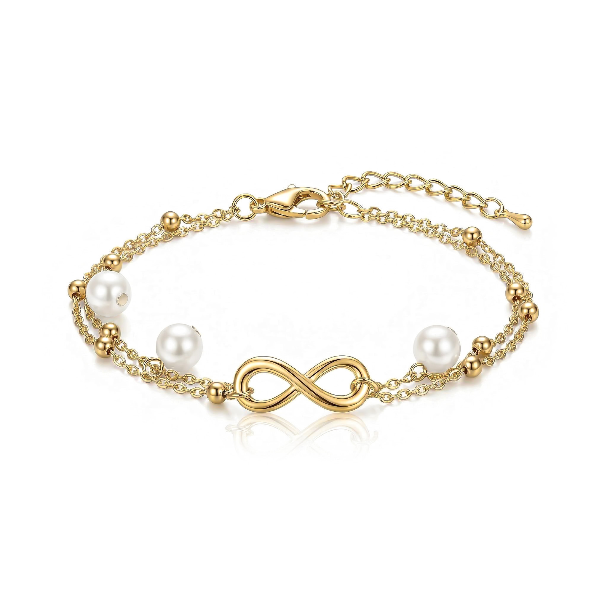 Double-layer Pearl Infinity Anklet