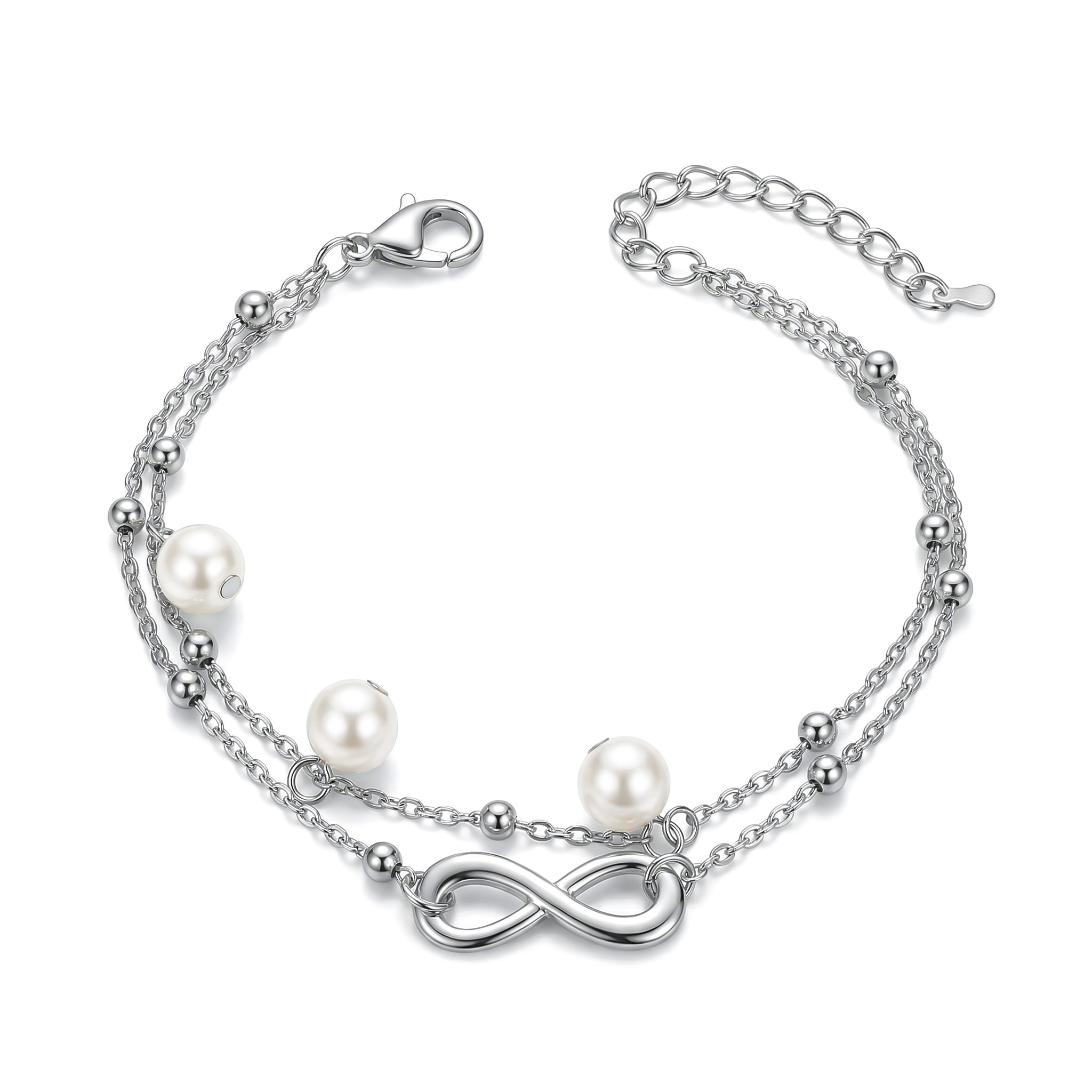 Double-layer Pearl Infinity Anklet