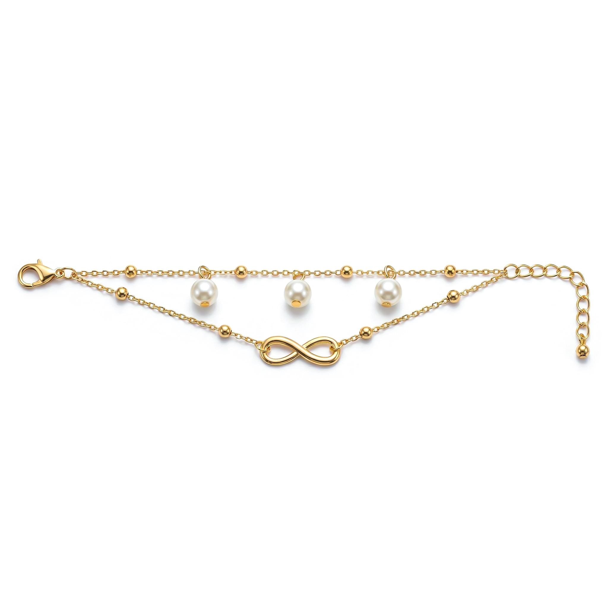 Double-layer Pearl Infinity Anklet