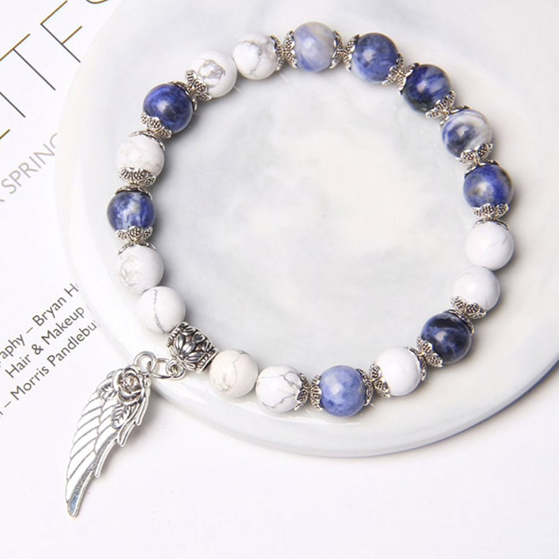 Angel Wing Blue Quartz Crystal Bracelet