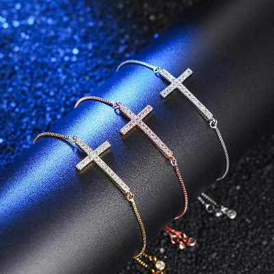 Micro Pave Cross Bracelet