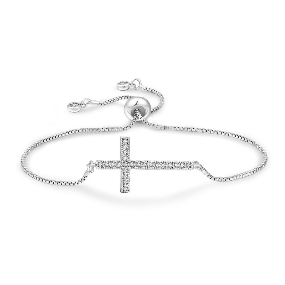 Micro Pave Cross Bracelet