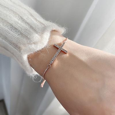 Micro Pave Cross Bracelet