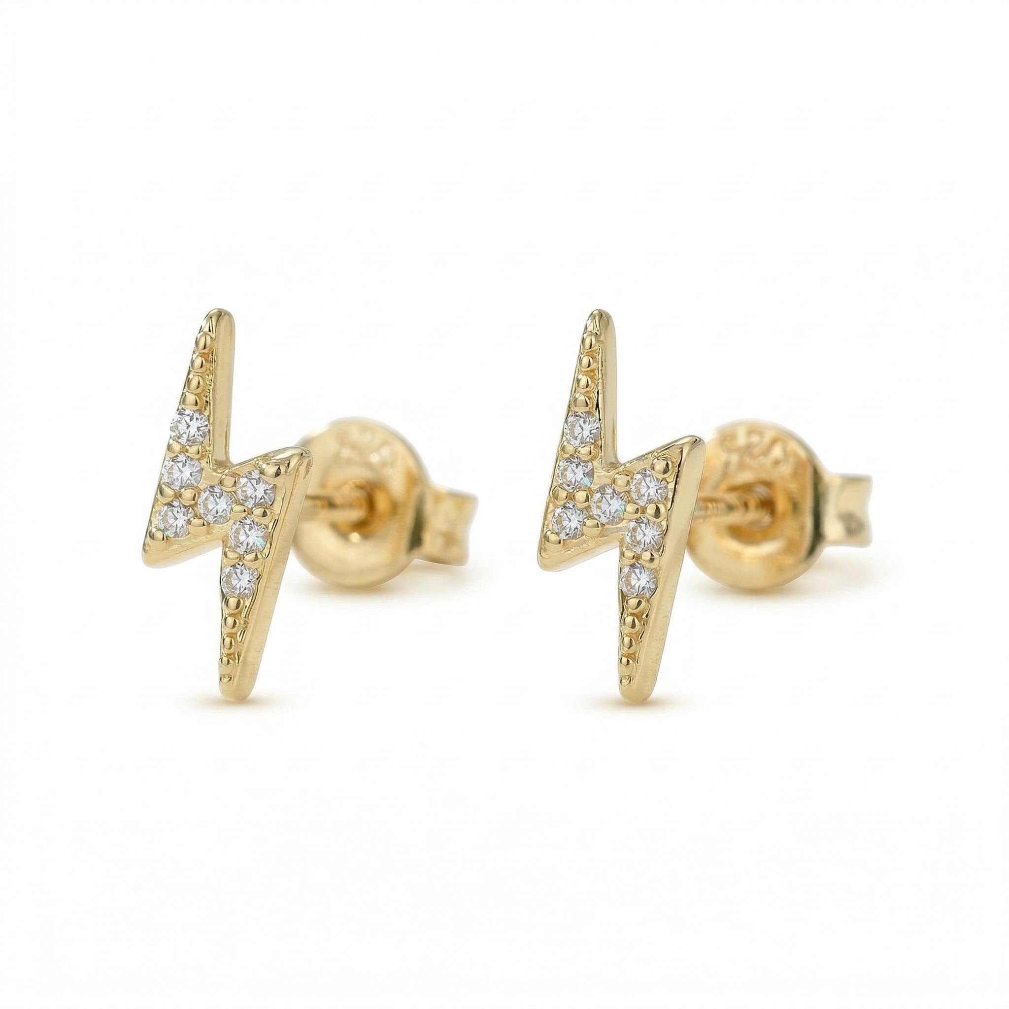 Hypoallergenic Mini Cute Lightning Stud Earrings