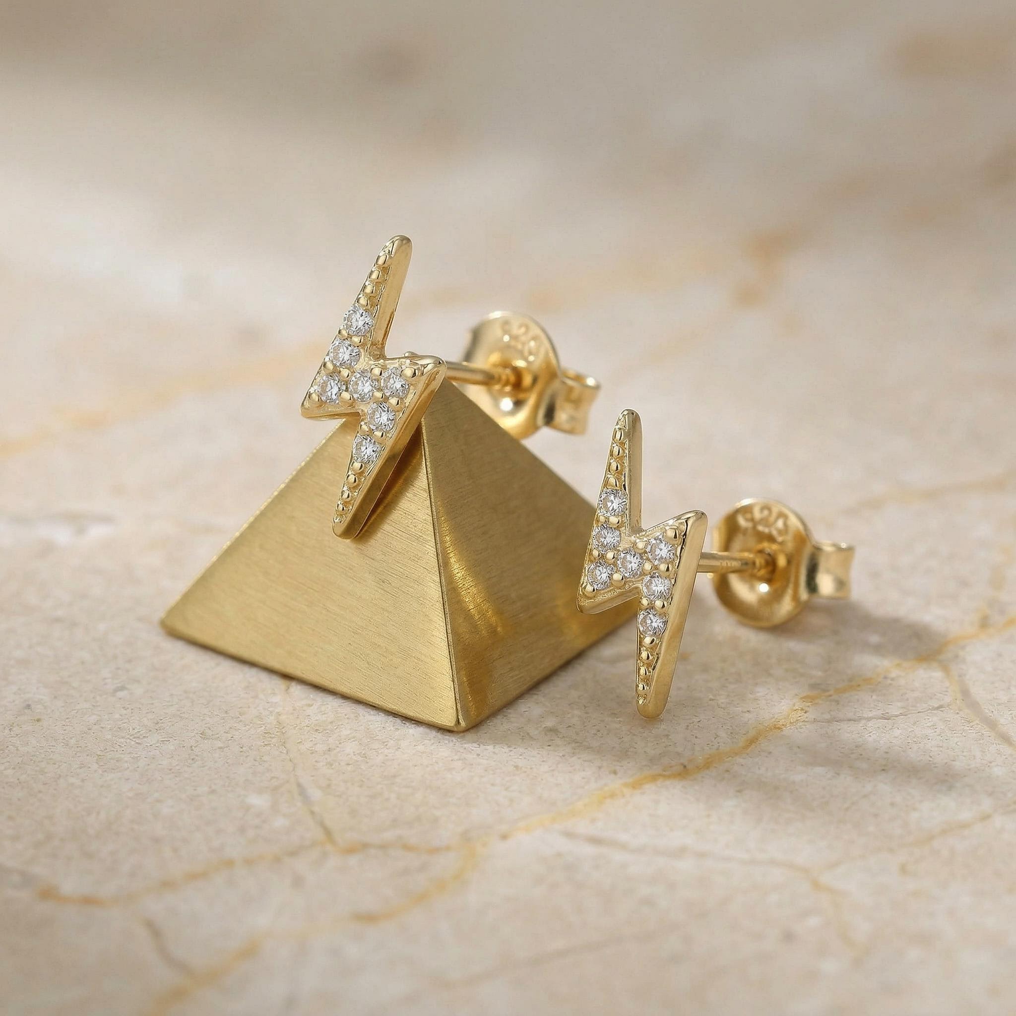 Hypoallergenic Mini Cute Lightning Stud Earrings