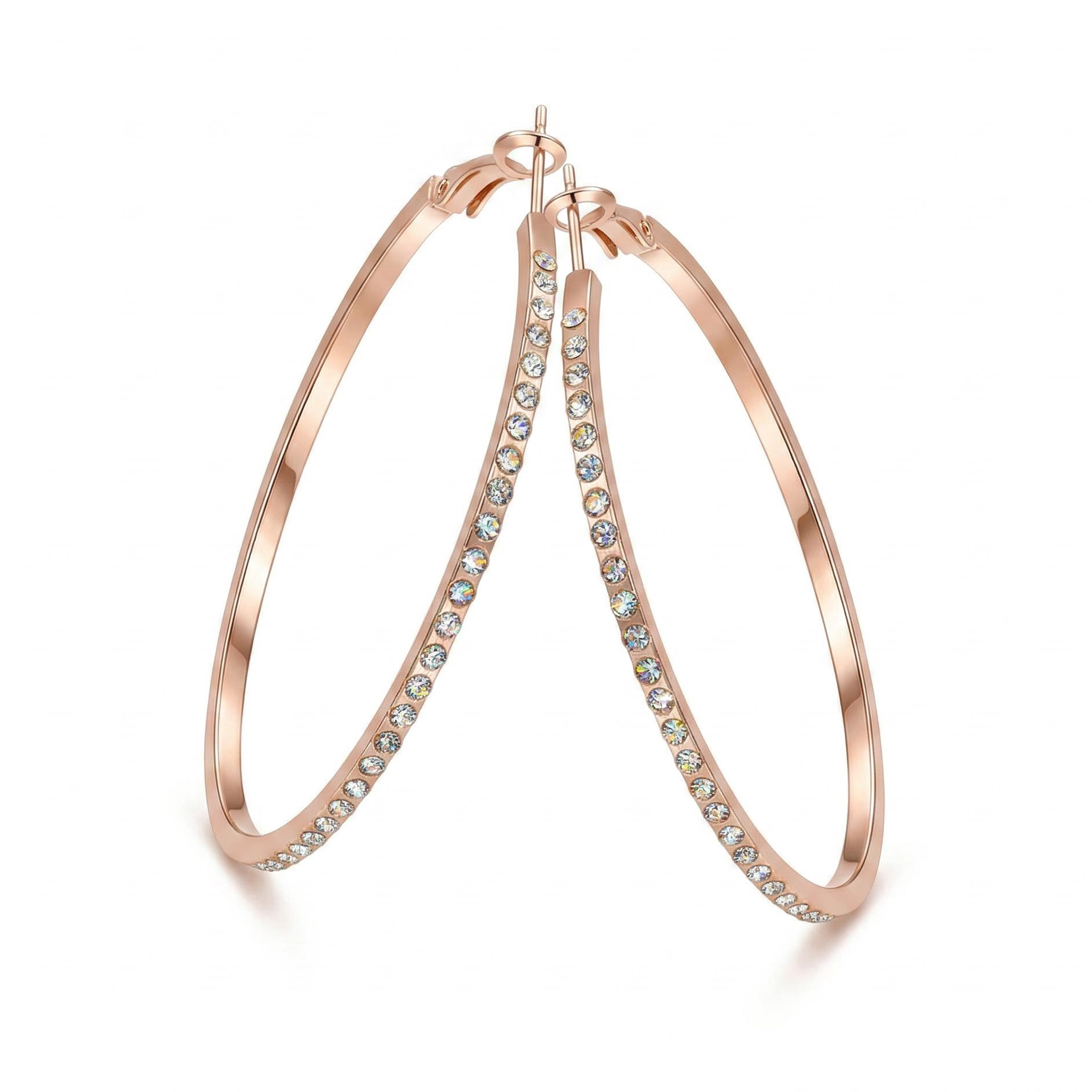  Iced Big Round Hoop Earrings