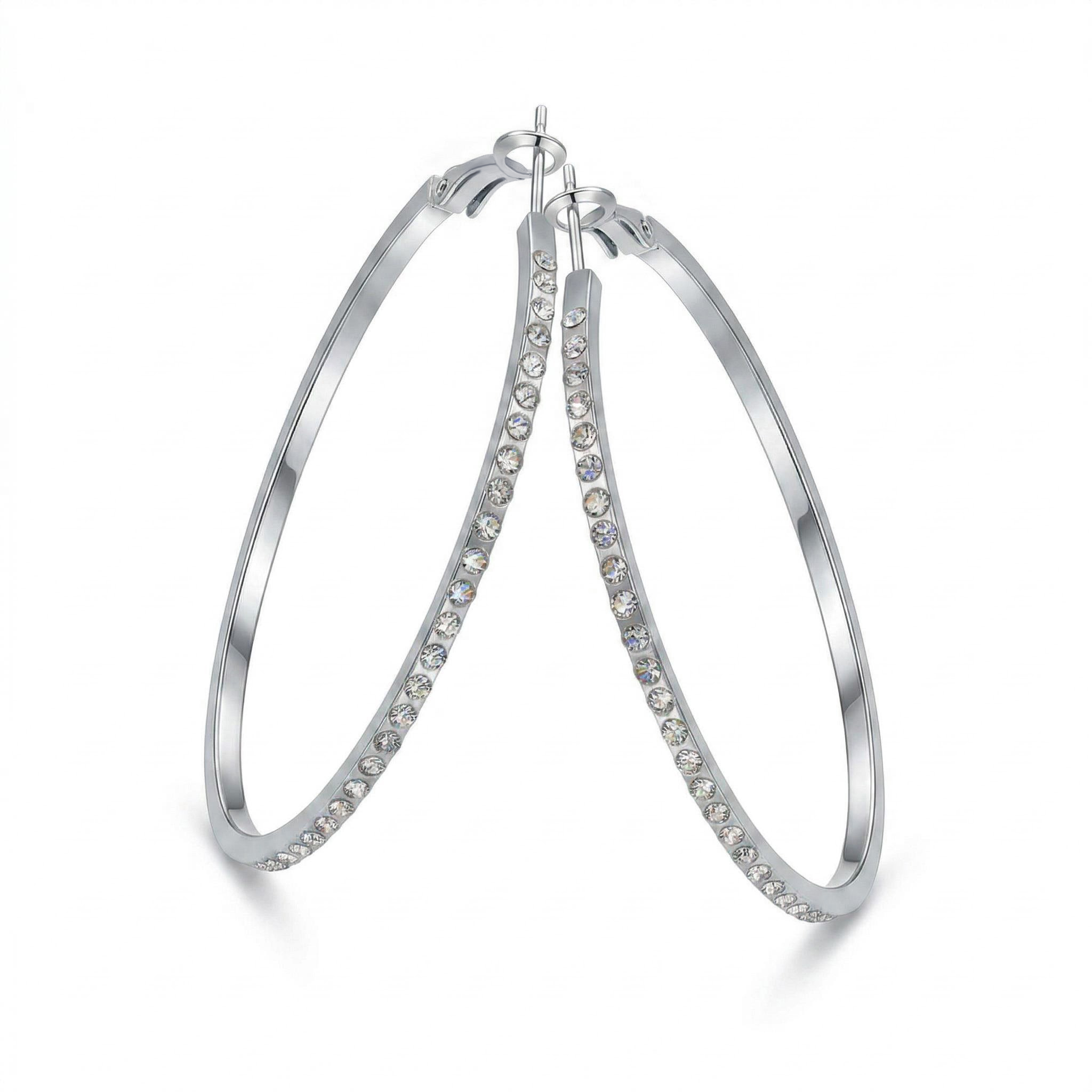  Iced Big Round Hoop Earrings