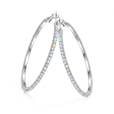  Iced Big Round Hoop Earrings
