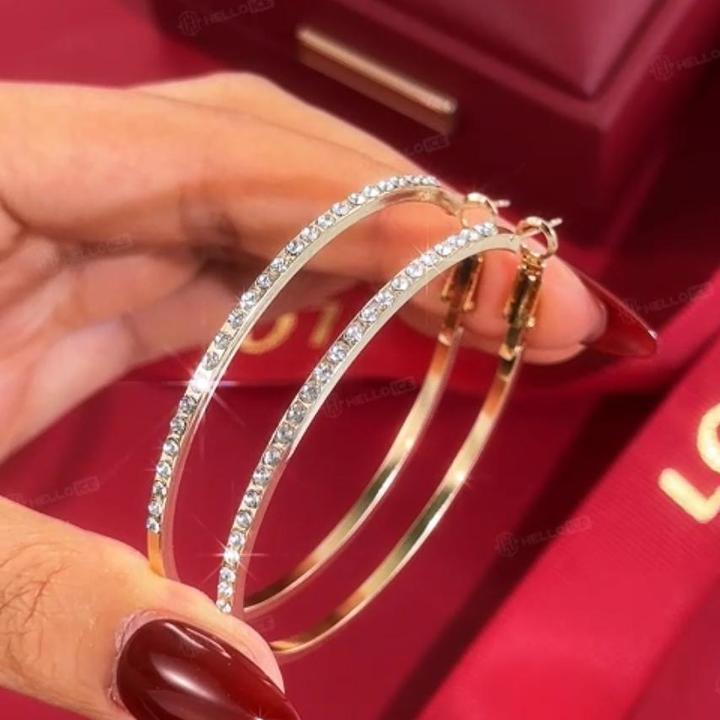 Iced Big Round Hoop Earrings Iced Big Round Hoop Earrings