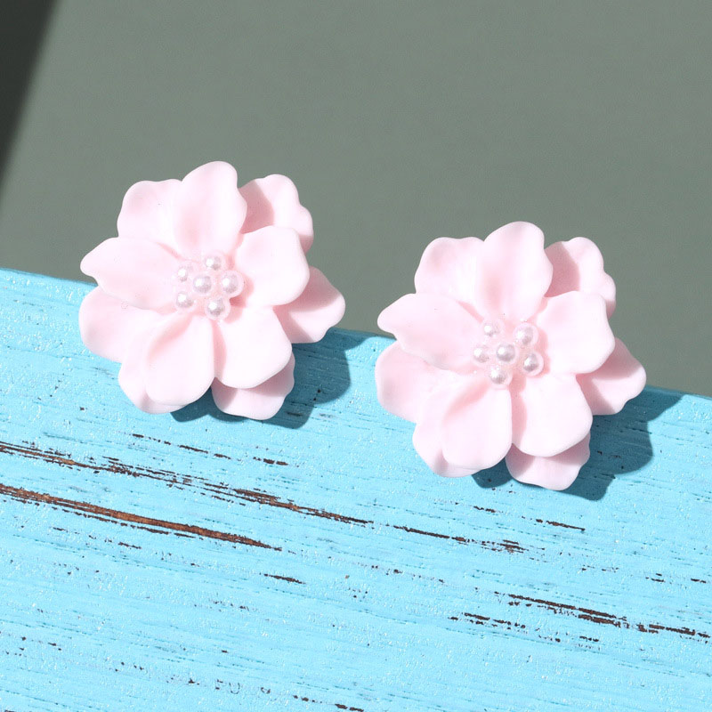  Camellia Flower Pearl Earrings