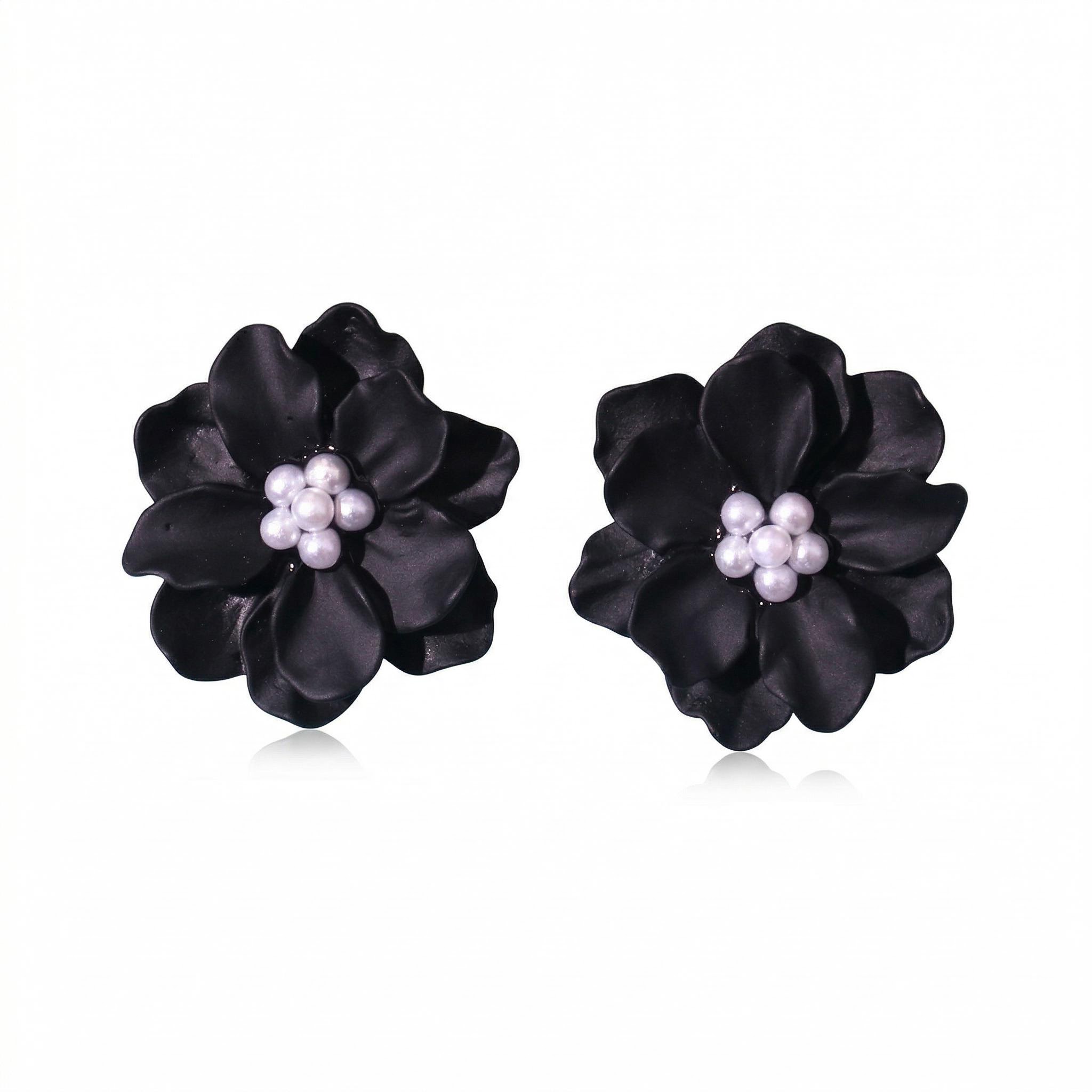  Camellia Flower Pearl Earrings