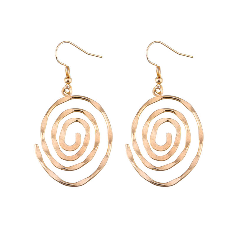 Round Hollow Swirl Earrings in Gold and Silver