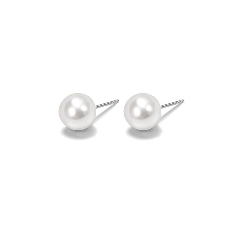 6mm/7mm/8mm White Freshwater Pearl Stud Earrings