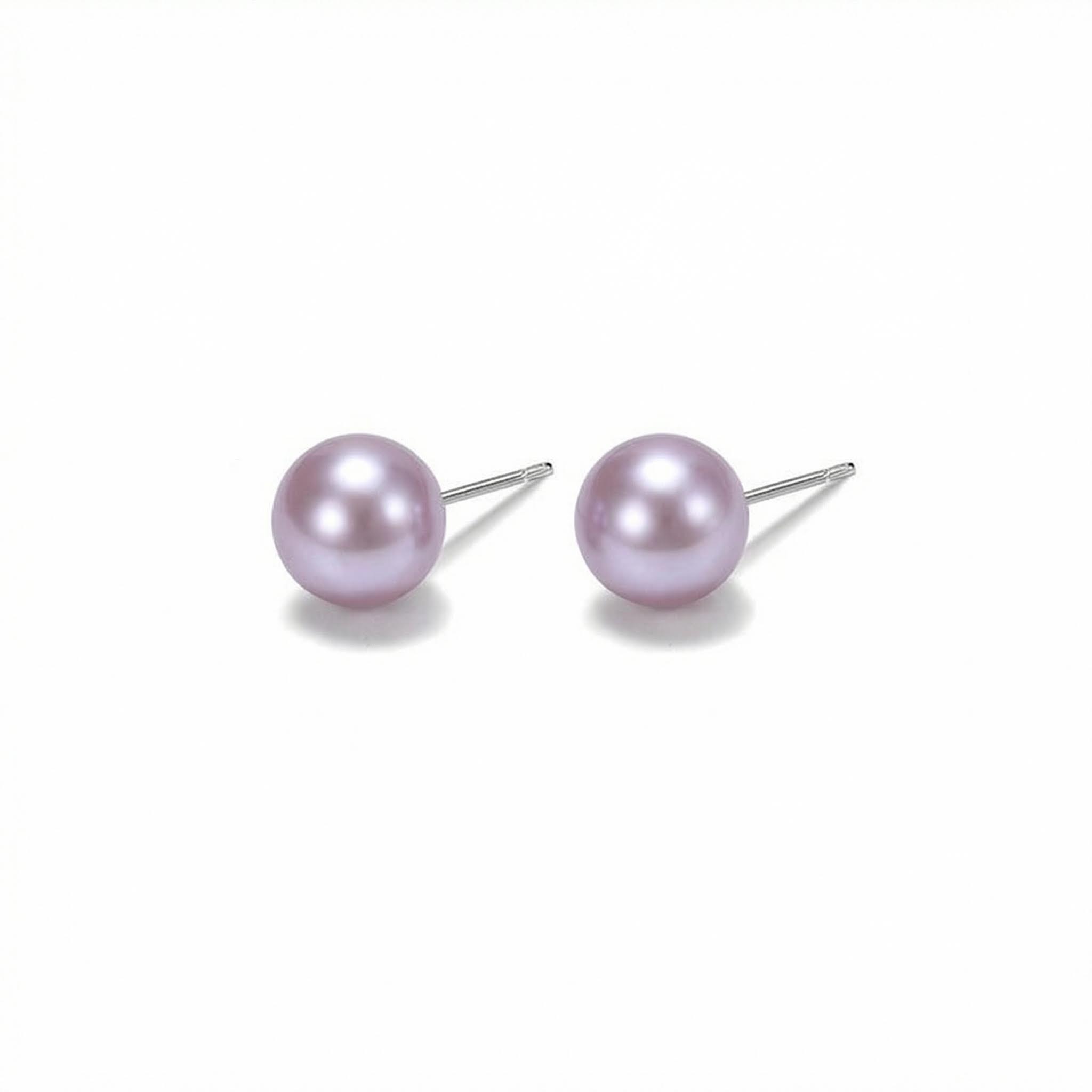 6mm/7mm/8mm White Freshwater Pearl Stud Earrings