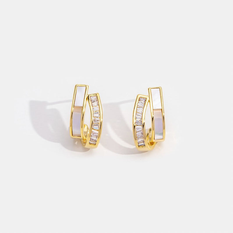  Iced Arc Stud Earrings