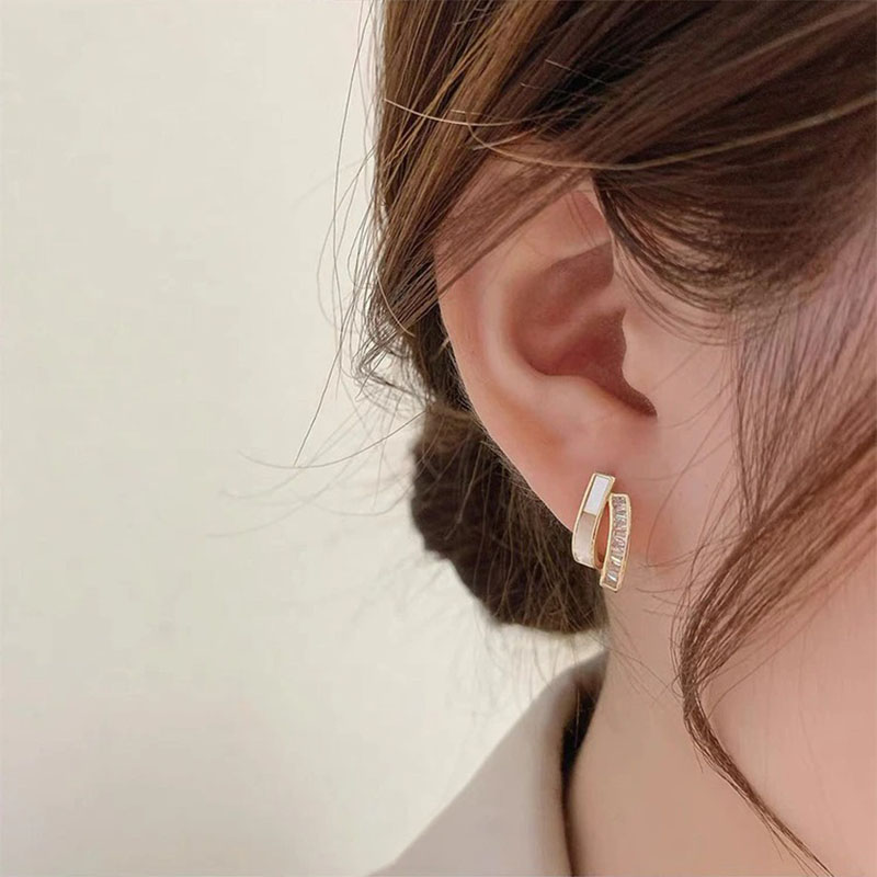  Iced Arc Stud Earrings