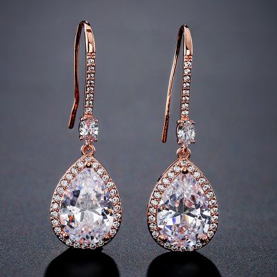  Pear Cut Long Earrings